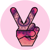 PEACE SIGN: Funky Peace Hand 28--BUMPER STICKER