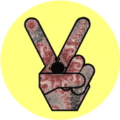 PEACE SIGN: Funky Peace Hand 31--BUMPER STICKER