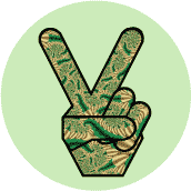 PEACE SIGN: Funky Peace Hand 32--BUTTON