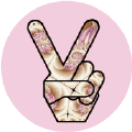 PEACE SIGN: Funky Peace Hand 33--STICKERS