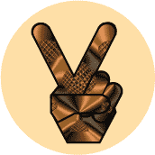PEACE SIGN: Funky Peace Hand 35--BUMPER STICKER
