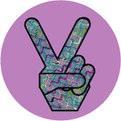 Funky Peace Hand 4--BUTTON