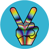 Funky Peace Hand 5--BUMPER STICKER