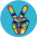 Funky Peace Hand 5--BUTTON