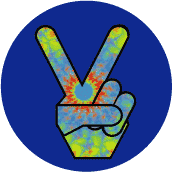 PEACE SIGN: Tie Dye Peace Hand 10--BUMPER STICKER