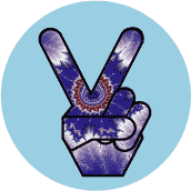 PEACE SIGN: Tie Dye Peace Hand 6--MAGNET