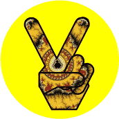 PEACE SIGN: Tie Dye Peace Hand 8--BUMPER STICKER