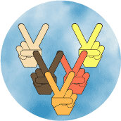 Victory for All Races Peace Hand--MAGNET