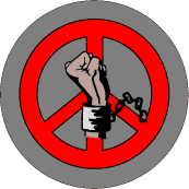 PEACE SYMBOL: Break Chains of Oppression--BUMPER STICKER