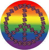 Female Gender Symbols pink rainbow background - GAY BUTTON