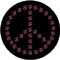PEACE SYMBOL: Female Gender Symbols pink black background--KEY CHAIN