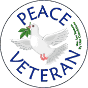 Peace Veteran PEACE DOVE--PEACE SYMBOL PEACE SIGN BUTTON