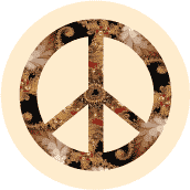 PEACE SIGN: Autumn Peace 1--BUTTON