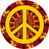 PEACE SIGN: Fiery Golden Wheel--T-SHIRT