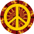 PEACE SIGN: Fiery Golden Wheel--BUTTON