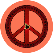PEACE SIGN: Fiery Wheel of Peace Rolls On--STICKERS