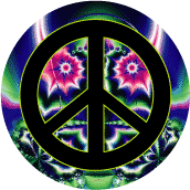 PEACE SIGN: Fighting Terrorism--BUTTON