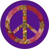 Floral Fantasy 13--Psychedelic 60s PEACE SIGN BUTTON