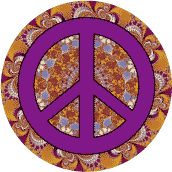 PEACE SIGN: Flowering Lotus--BUTTON