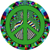 PEACE SIGN: Green Zebra 1--MAGNET