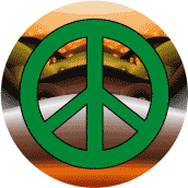 PEACE SIGN: Peace Frog Landscape--BUTTON