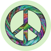 PEACE SIGN: Peace Is Community Service--BUTTON
