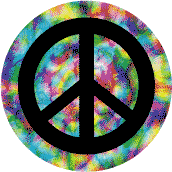 PEACE SIGN: Tie Dye Pattern 1--BUTTON