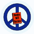 PEACE SIGN: Books Not Bombs 2--PEACE SIGN STICKERS