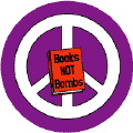 Books Not Bombs 5--SAYINGS-SLOGANS PEACE SIGN T-SHIRT