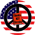 PEACE SIGN: Books Not Bombs American Flag 1--POSTER