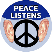 PEACE SIGN: Peace Listens--STICKERS