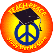 Teach Peace--PEACE SIGN BUTTON