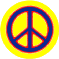 Neon Glow Blue PEACE SIGN with Red Border Yellow Background--STICKERS