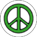 Neon Glow Green PEACE SIGN with Black Border--BUTTON