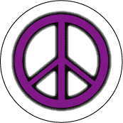 Neon Glow Purple PEACE SIGN with Black Border--BUTTON
