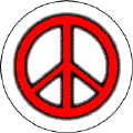 Neon Glow Red PEACE SIGN with Black Border--BUTTON