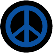 Blue PEACE SIGN on Black Background--POSTER