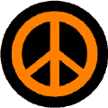 Orange PEACE SIGN on Black Background--POSTER