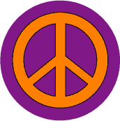 Orange PEACE SIGN on Purple Background--T-SHIRT