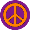 Orange PEACE SIGN on Purple Background--BUTTON