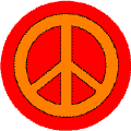 Orange PEACE SIGN on Red Background--POSTER