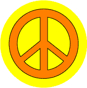 Orange PEACE SIGN on Yellow Background--KEY CHAIN