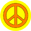 Orange PEACE SIGN on Yellow Background--BUTTON