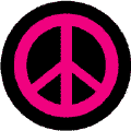 Pink PEACE SIGN on Black Background--POSTER