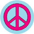 Pink PEACE SIGN on Light Blue Background--COFFEE MUG