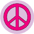 Pink PEACE SIGN on Purple Background--BUTTON