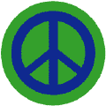 Blue PEACE SIGN on Green Background--T-SHIRT