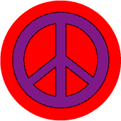 Purple PEACE SIGN on Red Background--STICKERS