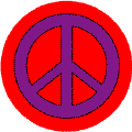 Purple PEACE SIGN on Red Background--BUTTON