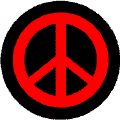 Red PEACE SIGN on Black Background--KEY CHAIN